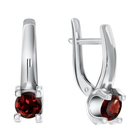 Серьги из серебра с гранатами со скидкой