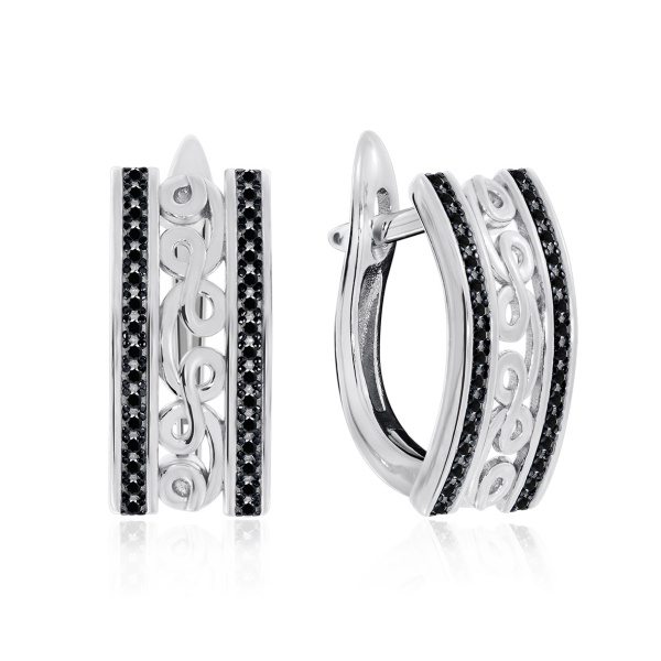 Серьги из серебра с ситаллами 2348881361л-20 от KRASNOE, металл Серебро, вставка Ситалл