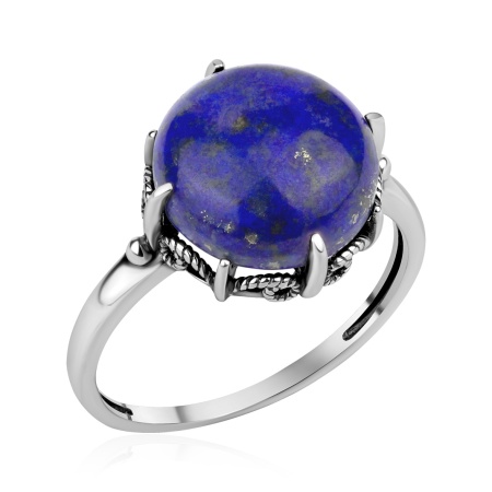 Купить кольцо из серебра с лазуритом в интернет-магазине KRASNOE