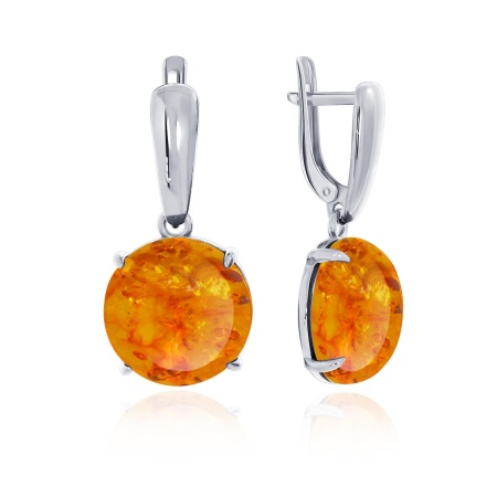 Серьги из серебра с янтарем