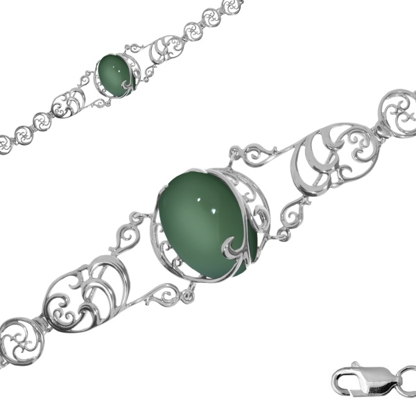 Купить браслет из серебра с халцедоном