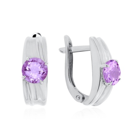 Серьги из серебра с аметист
