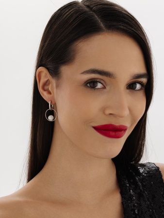 Серьги из серебра с кахолонгом