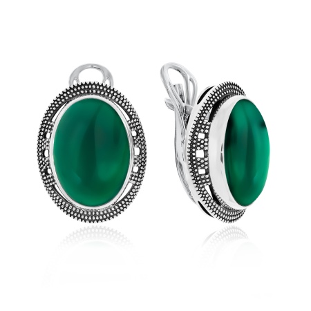 Серьги из серебра с агатами 2310390981-60 от KRASNOE, металл Серебро, вставка 