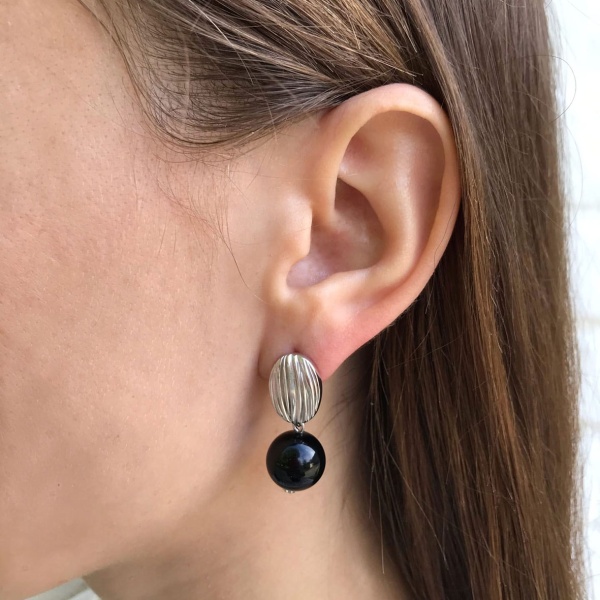 Серьги из серебра с агатами 2340391387-20 от KRASNOE, металл Серебро, вставка Агат