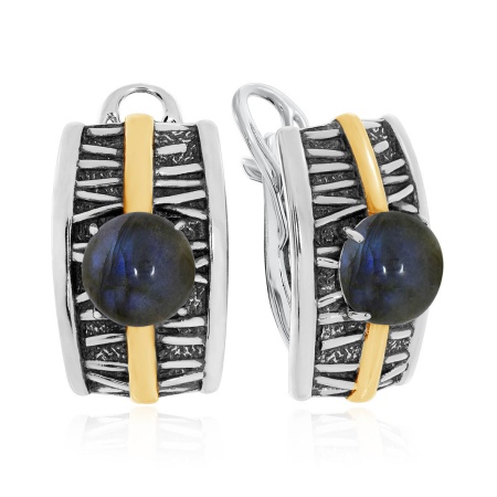 Серьги из серебра с лабрадоритами