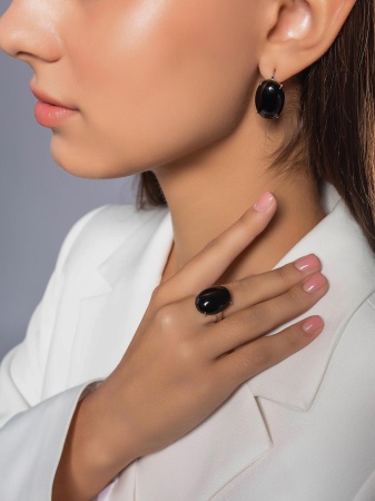 Серьги из серебра с агатами