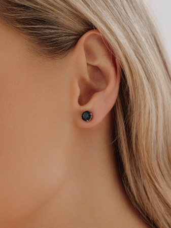 Пусеты из серебра с топазом