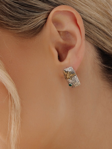 Серьги из серебра с агатами 2317391769-60 от KRASNOE, металл Серебро, вставка Агат