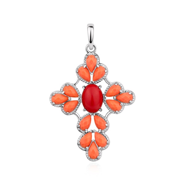 Подвески из серебра с кораллом