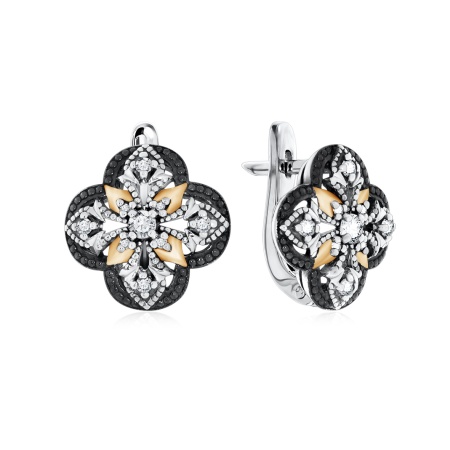 Серьги из серебра с фианитом