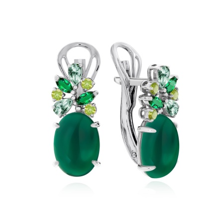 Серьги из серебра с агатом