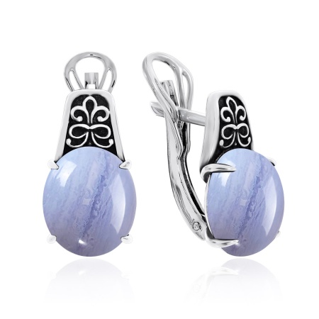 Серьги из серебра с агатами