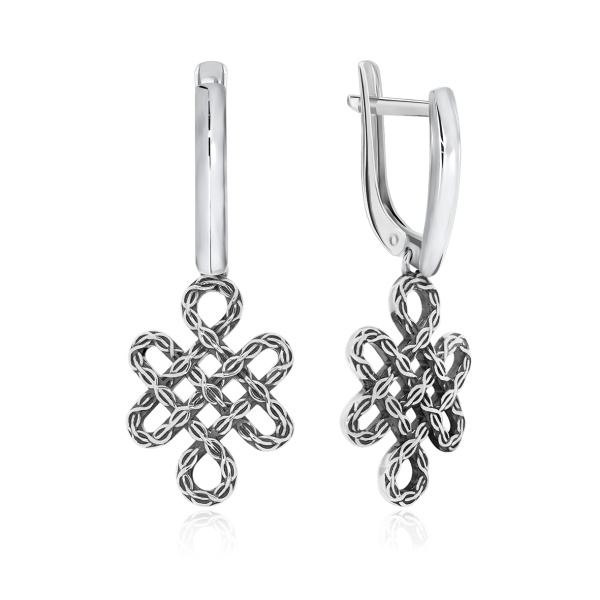 Серьги из серебра без вставок 2310401633 от KRASNOE, металл Серебро, вставка Без вставок