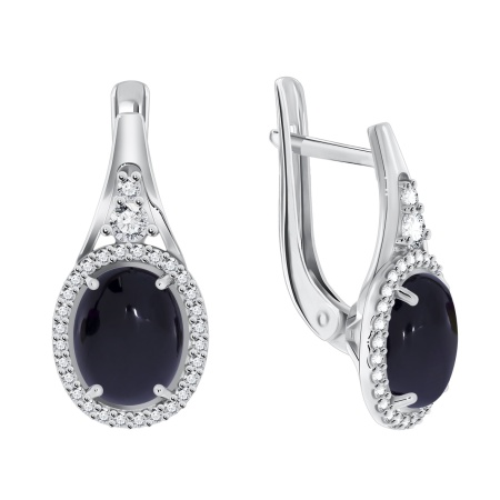 Серьги из серебра с агатами и фианитами 2340390182л-20 от KRASNOE, металл Серебро, вставка Агат