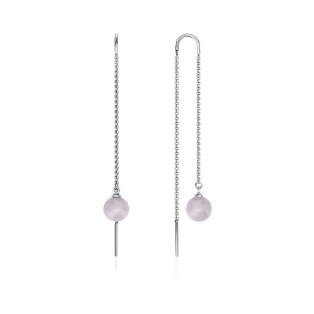 Серьги из серебра с жемчугом 2340240718-47 от KRASNOE, металл Серебро, вставка Жемчуг Имитация