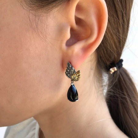 Серьги из серебра с агатами и фианитами 2317392266-20 от KRASNOE, металл Серебро, вставка Агат