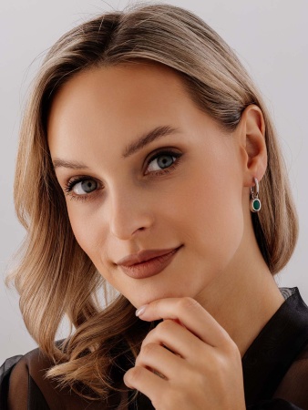 Серьги из серебра с агатами 2340390365-60 от KRASNOE, металл Серебро, вставка Агат