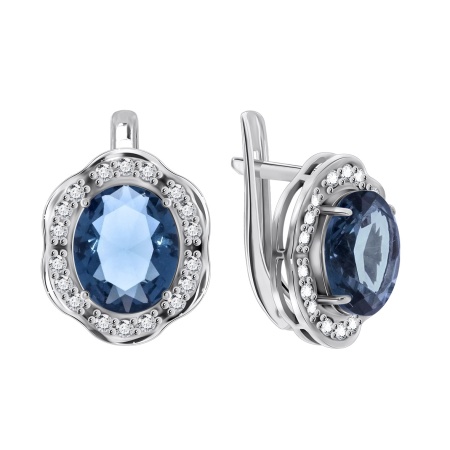 Серьги из серебра с фианитами 2340200141-76 от KRASNOE, металл Серебро, вставка Фианит