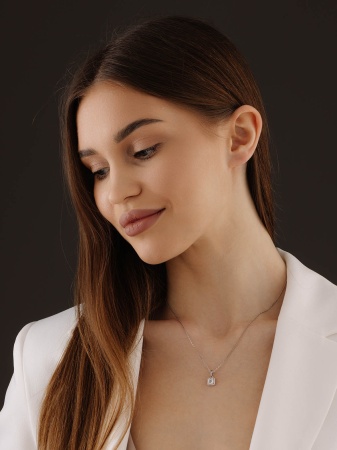 Купить подвеска из серебра с топазом и фианитами