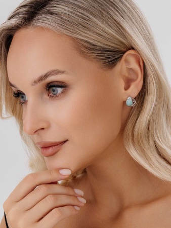 Серьги из серебра с амазонитами