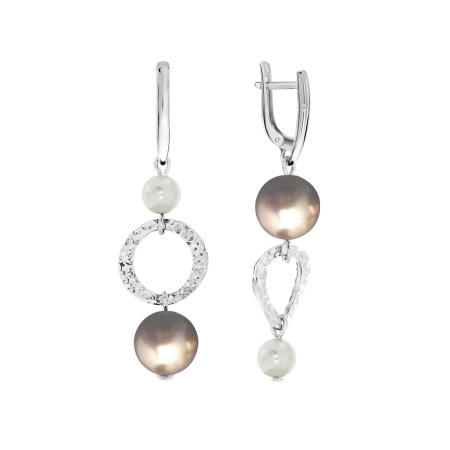 Серьги из серебра с жемчугом со скидкой
