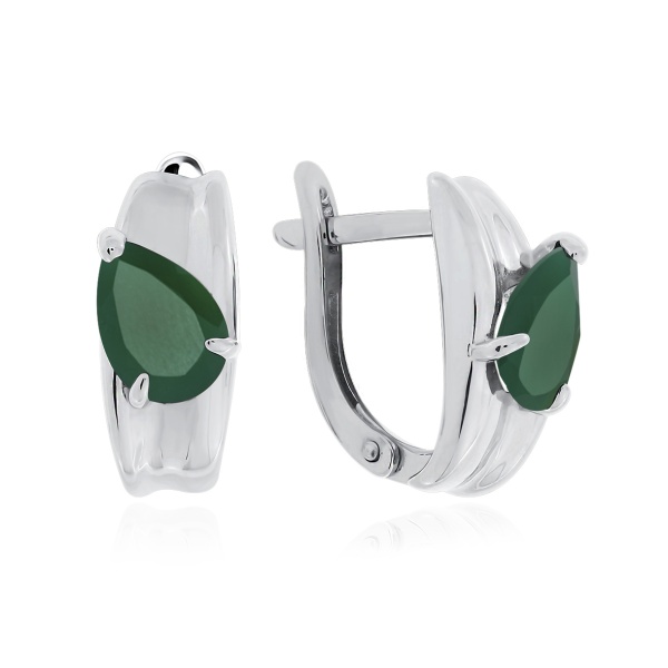 Серьги из серебра с агатами