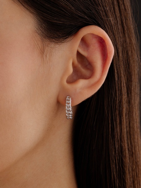 Серьги из серебра без вставок