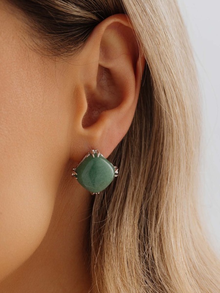 Серьги из серебра с авантюрином