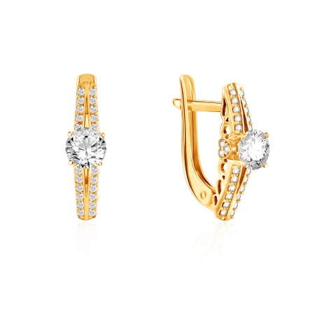 Серьги из серебра с муассанитами и фианитами со скидкой