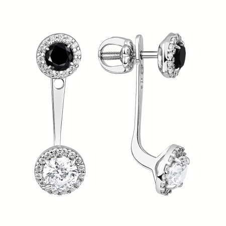 Серьги из серебра с фианитами 2340204886л-11 от KRASNOE, металл Серебро, вставка Фианит