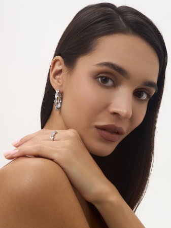 Серьги из серебра с топазом