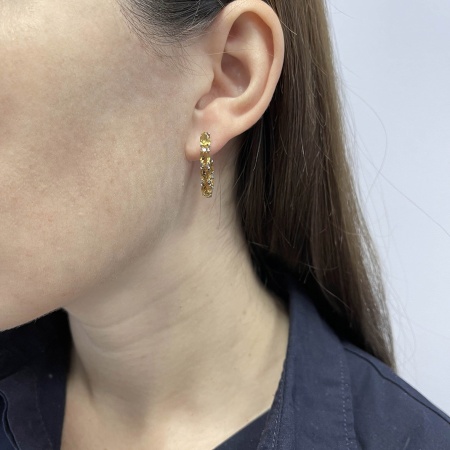 Серьги из серебра с цитринами