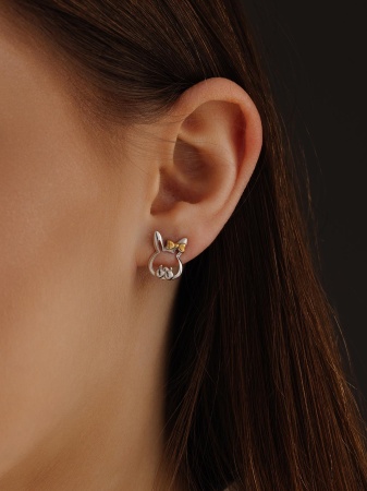 Серьги из серебра без вставок 2350405221 от KRASNOE, металл Серебро, вставка Без вставок