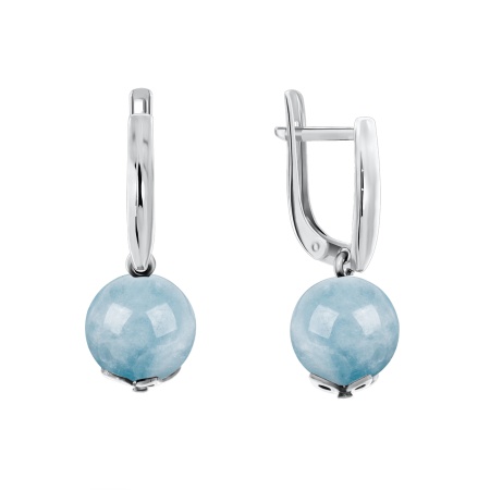 Серьги из серебра  2340090307-3 от KRASNOE, металл Серебро, вставка Аквамарин