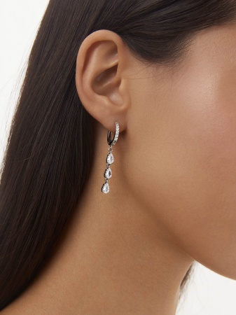 Серьги из серебра с фианитами 2340204992л от KRASNOE, металл Серебро, вставка Фианит