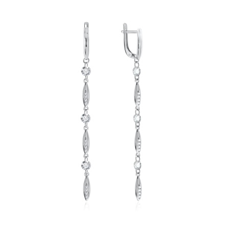 Серьги из серебра с фианитами 2340200792л от KRASNOE, металл Серебро, вставка Фианит