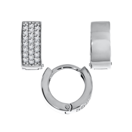 Серьги из серебра с фианитами