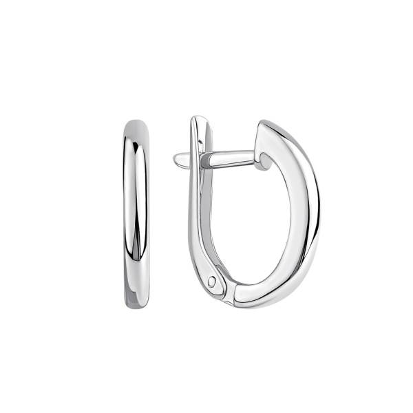 Серьги из серебра без вставок 2340400365 от KRASNOE, металл Серебро, вставка Без вставок