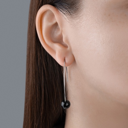 Серьги из серебра с агатами 2340391063-20 от KRASNOE, металл Серебро, вставка Агат Серьги из серебра с агатами 2340391063-20 от KRASNOE, металл Серебро, вставка Агат