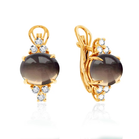 Серьги из серебра с топазами и фианитами