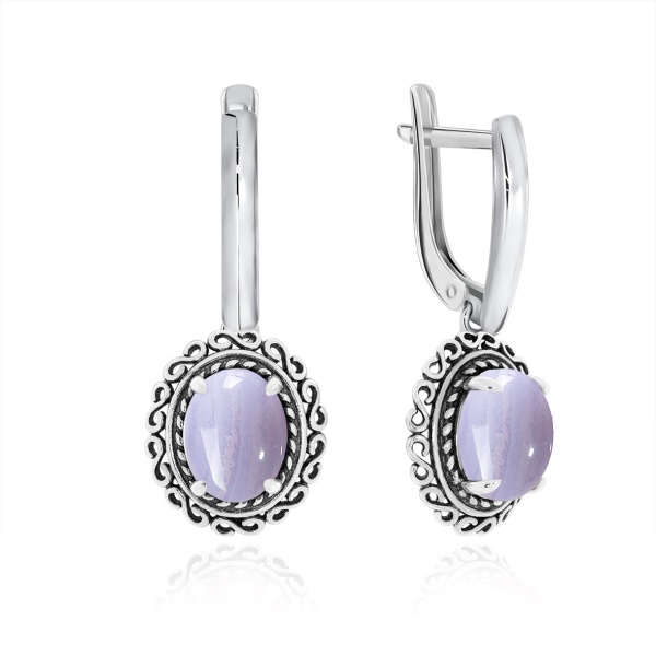 Серьги из серебра с агатами 2310392114-84 от KRASNOE, металл Серебро, вставка Агат