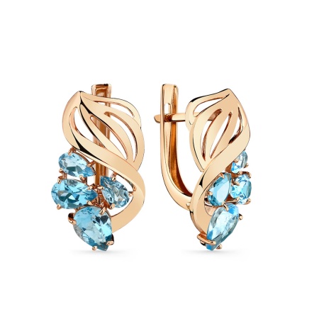 Серьги из золота 02-3-492-1300-010 от KRASNOE, металл Золото, вставка Топаз