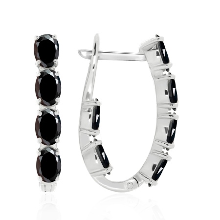 Серьги из серебра с фианитами