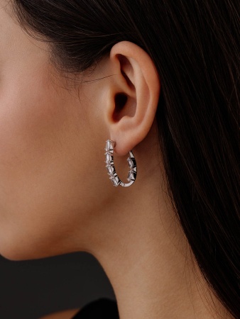 Серьги из серебра с фианитами