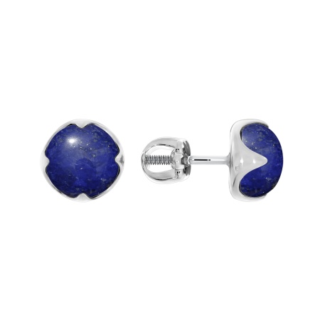 Пусеты из серебра с лазуритами