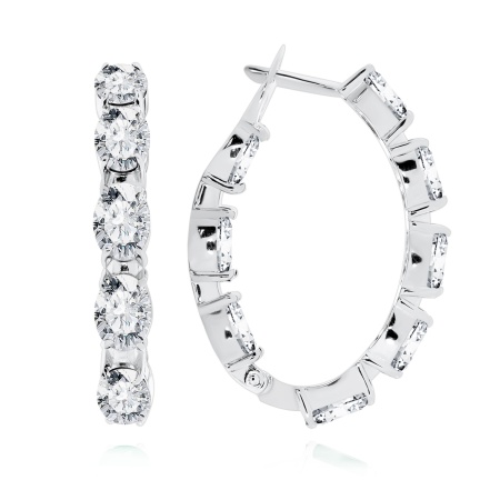 Серьги из серебра с фианитом