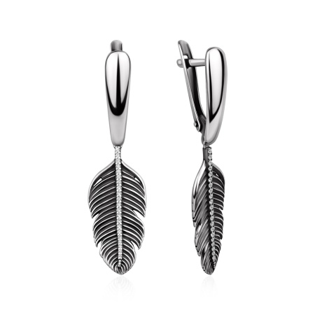 Серьги из серебра с фианитами