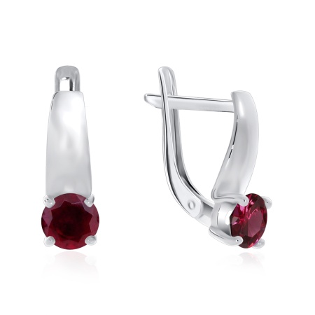 Серьги из серебра с корундом со скидкой