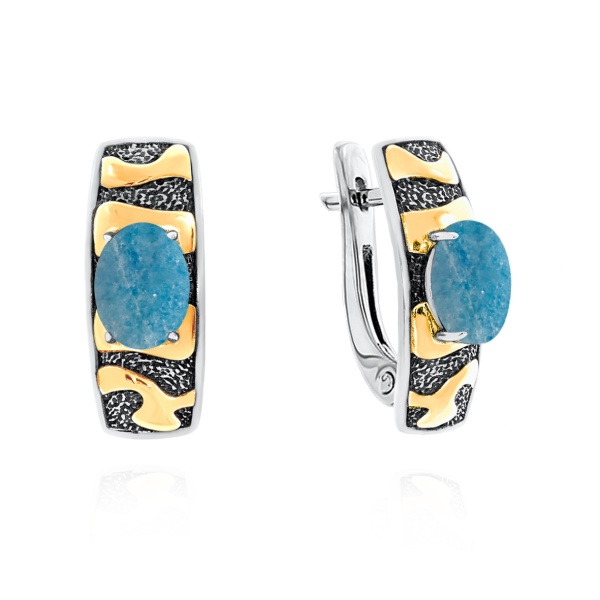 Серьги из серебра с виоланами